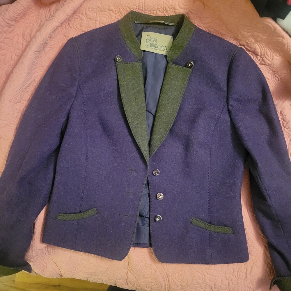 Classic purple with green trim vintage jacket